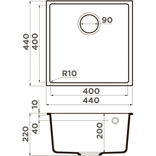 Кухонная мойка Omoikiri Bosen 44-U-WH 44x44 белый