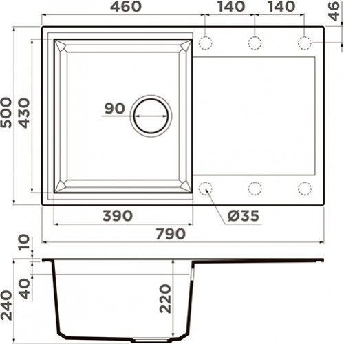 Кухонная мойка Omoikiri Sakaime 79-GR 79x50 leningrad grey