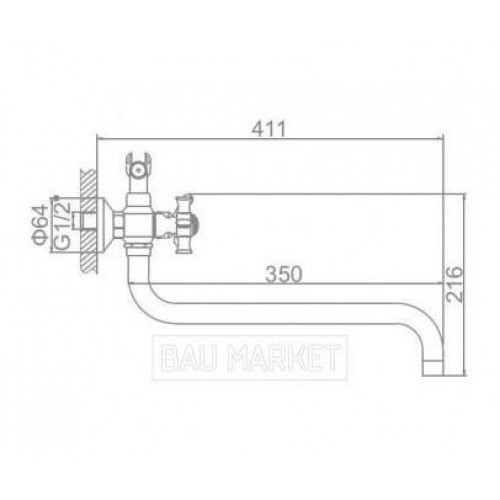 Смеситель ванна/душ Ledeme L2611-2 (L2611-2)