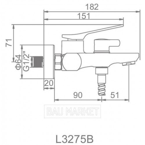 Смеситель для ванны Ledeme L3275-B (L3275B)