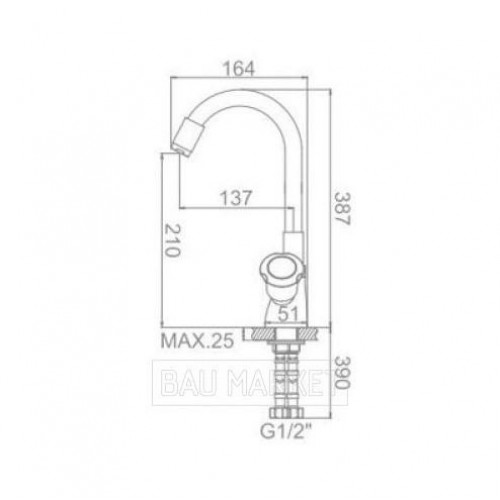 Смеситель для кухни Ledeme L4022-2