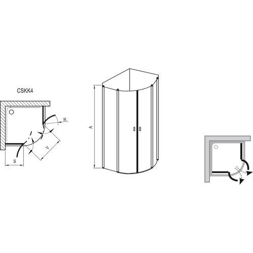 Душевой уголок Ravak Chrome CSKK4-90 90x90 стекло bright alu+Transparent