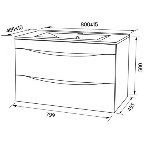 Тумба подвесная Iddis Cloud CLO80W0i95K с умывальником 0138000i28 белый