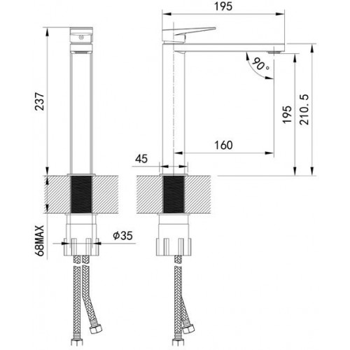 Смеситель для умывальника Iddis Bridge BRDSB01i01