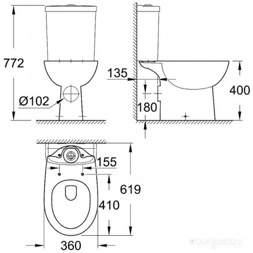 Унитаз Grohe Bau 39428000