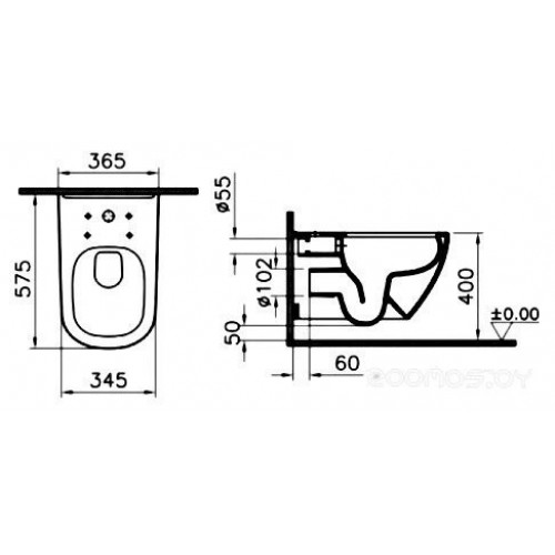 Унитаз Vitra D-Light Rim-ex 5911L003-0075