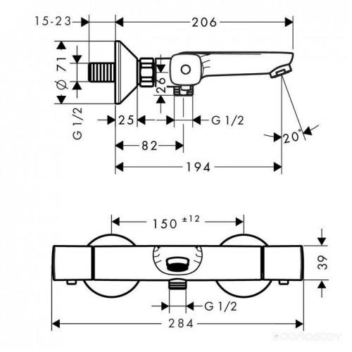 Смеситель Hansgrohe Ecostat Universal 13123000