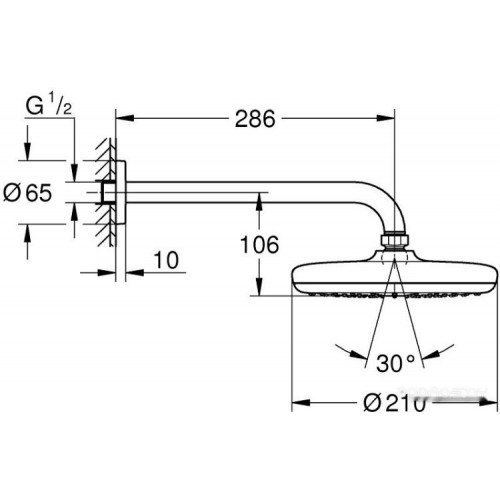 Верхний душ Grohe Tempesta 210 26411000