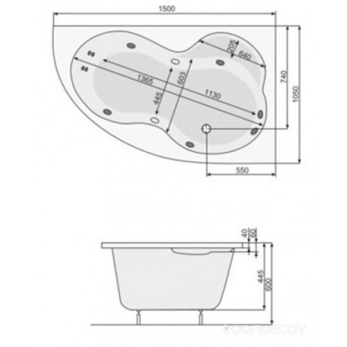 Ванна PoolSpa Mistral 150x105 R