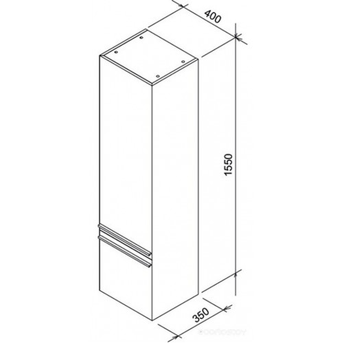 Шкаф-полупенал Ravak SB 400 L Clear (Белый-Белый)