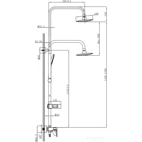 Душевая система Lemark Tropic LM7002BL