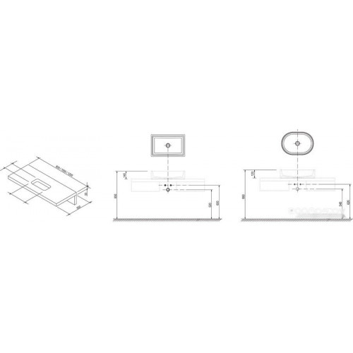 Ravak Столешница L 100 X000000834 (дуб)