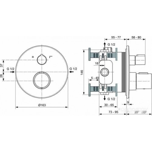 Душевая система Ideal Standard Ceratherm C100 7 in 1 A7573AA