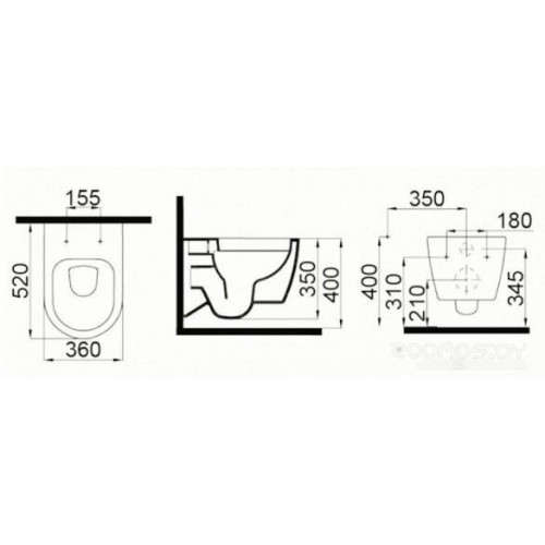 Инсталляция Eccellenza tecnica  унитазом Idevit Alfa Rimless с сиденьем  152.4.501.8088+152.7.322.088+SETK3104-2616-001-1-8000