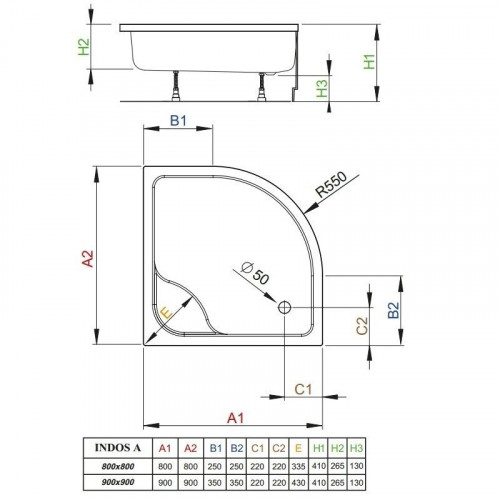 Угловой поддон Radaway Indos A 80x80