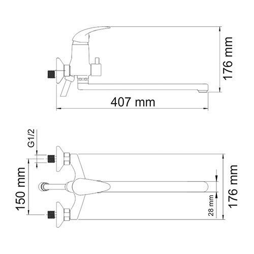 Смеситель для ванны WasserKraft Isen 2602L (с душевым набором)