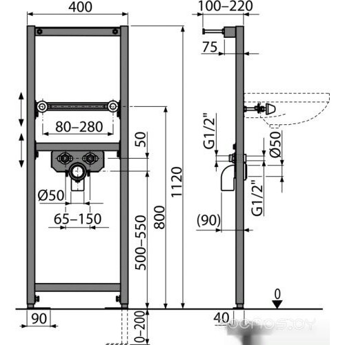 Система инсталляции Alcaplast A104/1120