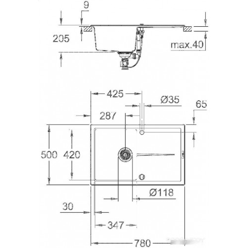 Кухонная мойка Grohe K400 50-C 78/50 1.0 31639AT0 (серый гранит)