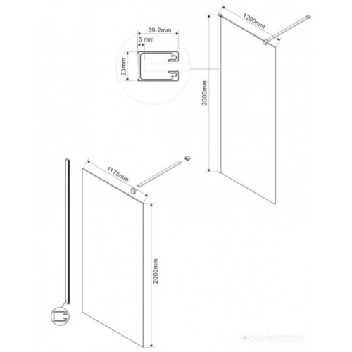 Душевая стенка Vincea Walk-In VSW-1H120CGGM