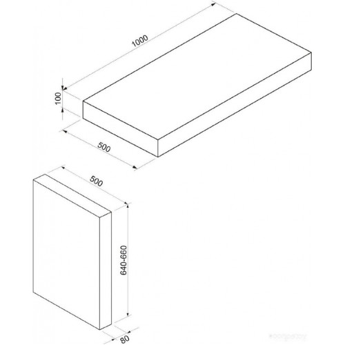 Wellsee Genuine Tree 162022001, 100 см (столешница, опора 1 шт)