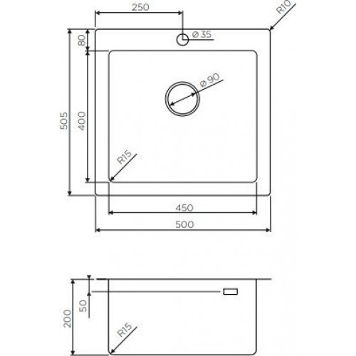 Кухонная мойка Omoikiri Amadare 50-IN 50,5x50 нержавеющая сталь