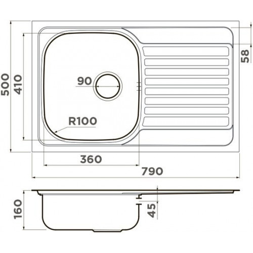 Кухонная мойка Omoikiri Kashiogawa 79-IN 4993452 79x50 нержавеющая сталь