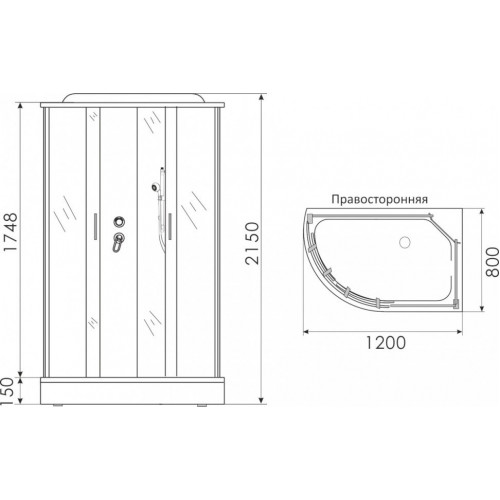 Душевая кабина Erlit ER3512PR-C4 120x80