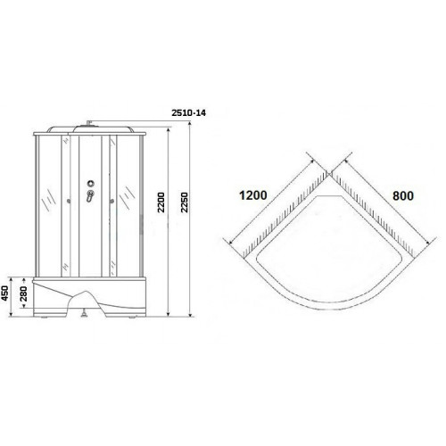 Душевая кабина Niagara NG-2510-14L 120x80