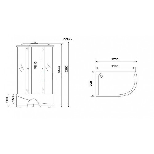 Душевая кабина Niagara NG-7712GL 120x80