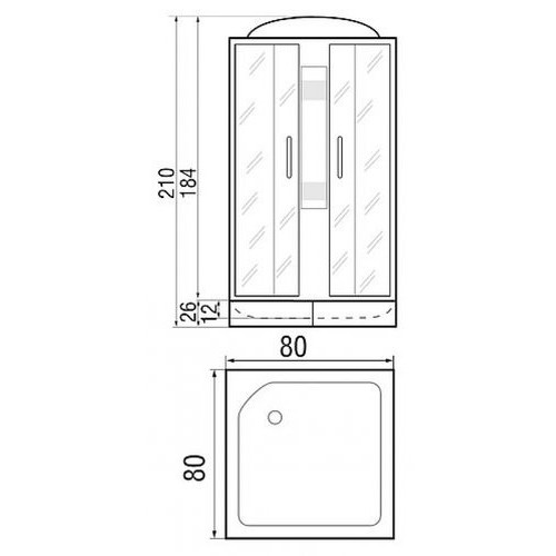 Гидромассажная душевая кабина River Quadro 80/26 80х80