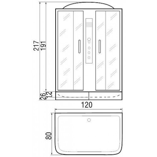 Гидромассажная душевая кабина River Sena 120/80/26 MT 120х80