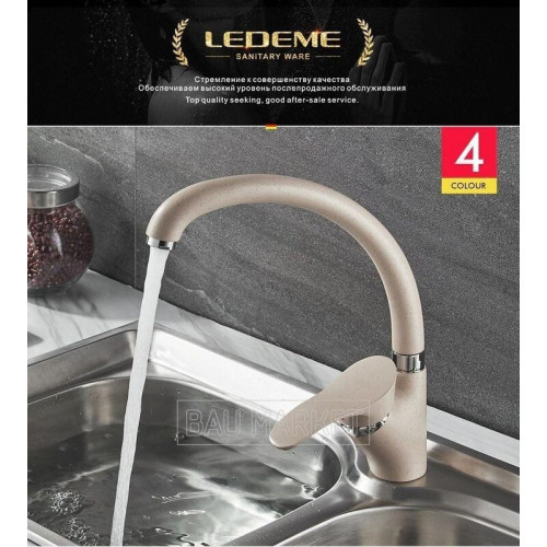 Смеситель для кухни Ledeme L4101-К светлый беж (L4101K)