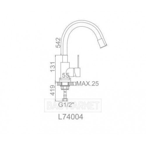 Смеситель для кухни Ledeme L74004-1 (L74004-1)