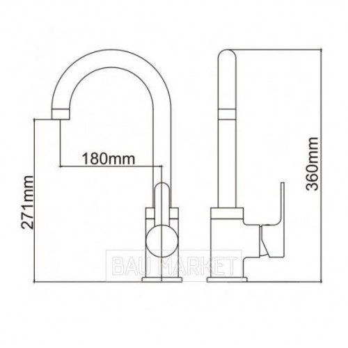 Смеситель для кухни Ledeme L4003 (L4003)