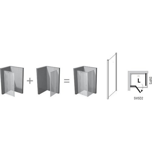 Неподвижная стенка Ravak SmartLine SMPS 90 L/R стекло chrom+Transparent