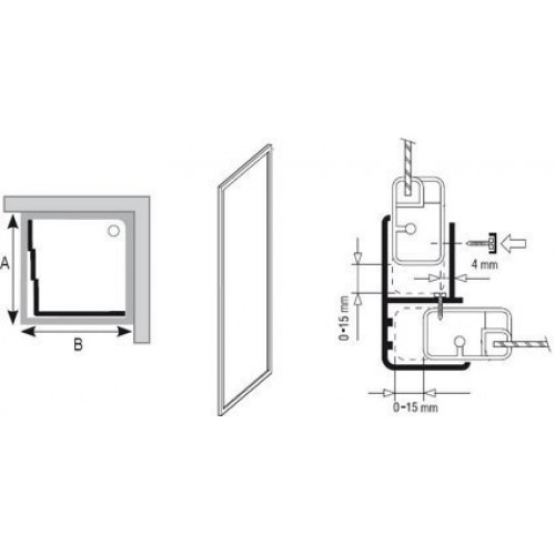 Неподвижная стенка Ravak Supernova PSS 90 стекло white+Transparent