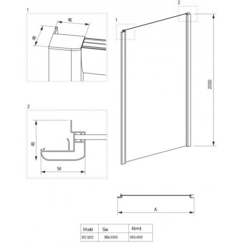 Боковая стенка Deante Cynia KTC 032S 80x200