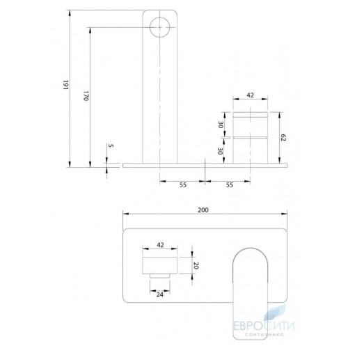 Смеситель для умывальника Omnires Baretti BA7815 BL