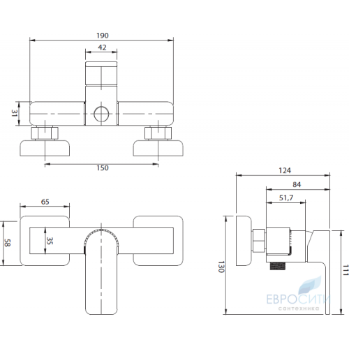 Смеситель для душа Omnires Baretti BA7840 BL