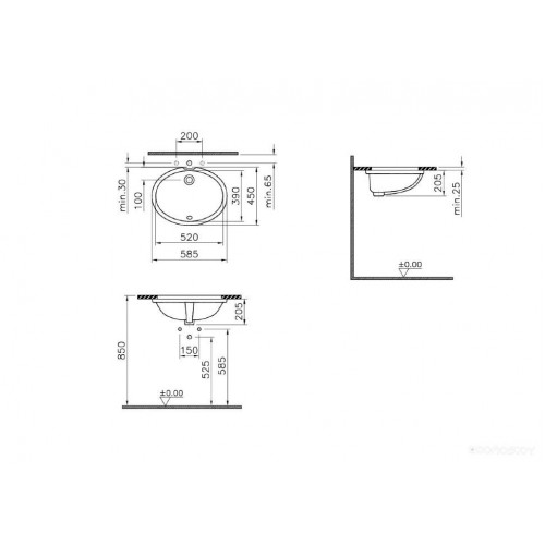 Умывальник Vitra Arkitekt 6069