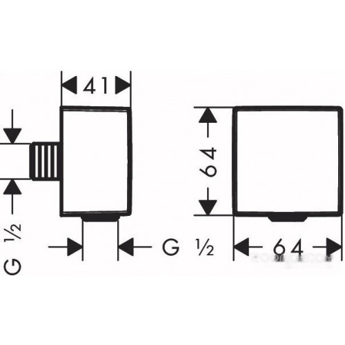 Шланговое подключение Hansgrohe FixFit Square 26455670 (черный матовый)