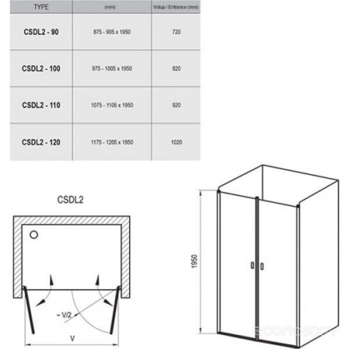 Душевая дверь Ravak Chrome CSDL2 110 (белый/прозрачное)