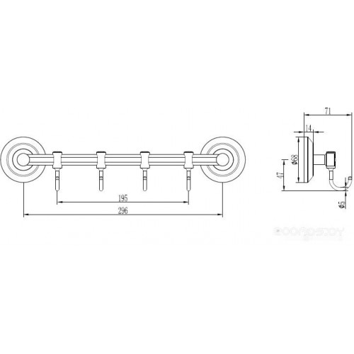 Крючок для ванны Ledeme L204-4