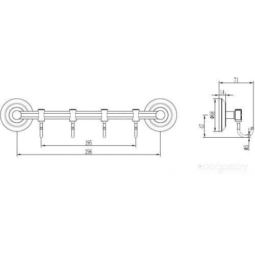 Крючок для ванны Ledeme L204-4