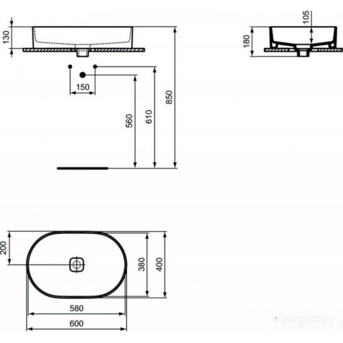 Умывальник Ideal Standard Linda Vessel T440001