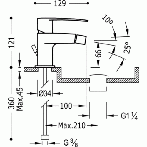 Смеситель для биде Tres Flat 204.120.01