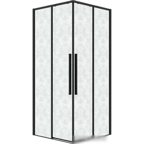 Душевой уголок Grossman Galaxy 100x100x195 300.K33.01.1010.21.02 (черный матовый/шиншилла стекло)