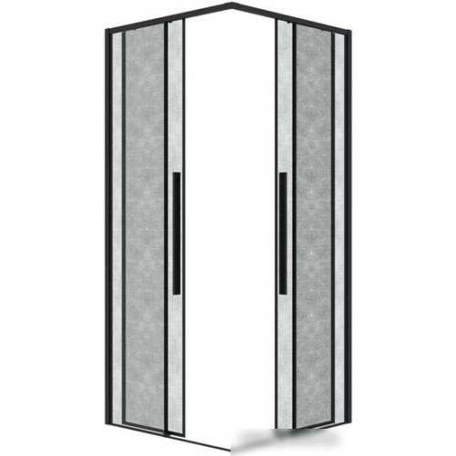 Душевой уголок Grossman Galaxy 100x100x195 300.K33.01.1010.21.02 (черный матовый/шиншилла стекло)