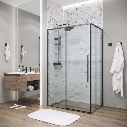 Душевой уголок Grossman Galaxy 100x70x195 120.K33.01.1070.21.02 (черный матовый/стекло шиншилла)