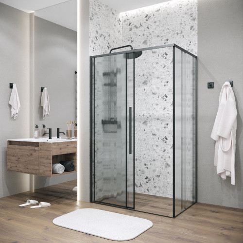 Душевой уголок Grossman Galaxy 100x70x195 120.K33.01.1070.21.02 (черный матовый/стекло шиншилла)